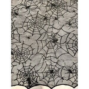 Halloween Black Lace Web‎ Spiders Gothic Tablecloth 60"x60" Square Spooky